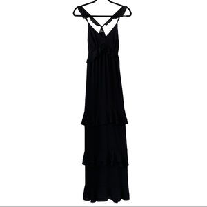 NWOT Next Black Tiered Ruffle Maxi Dress